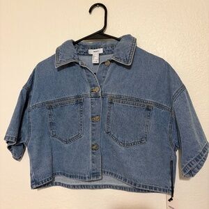 Denim cropped shirt
